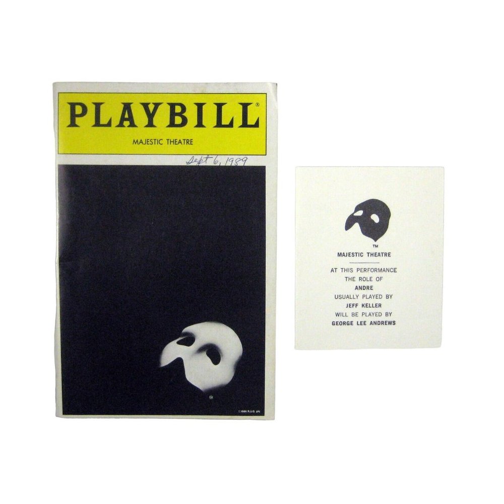 Phantom Playbill 1989 Majestic Rebecca Luker Cris Groenendaal George Lee Andrews